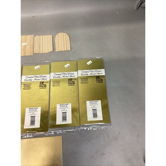 Set Of 6 Brass Sheets (New) And 6 Wood Planks For Model Ships - Picture 4 of 6